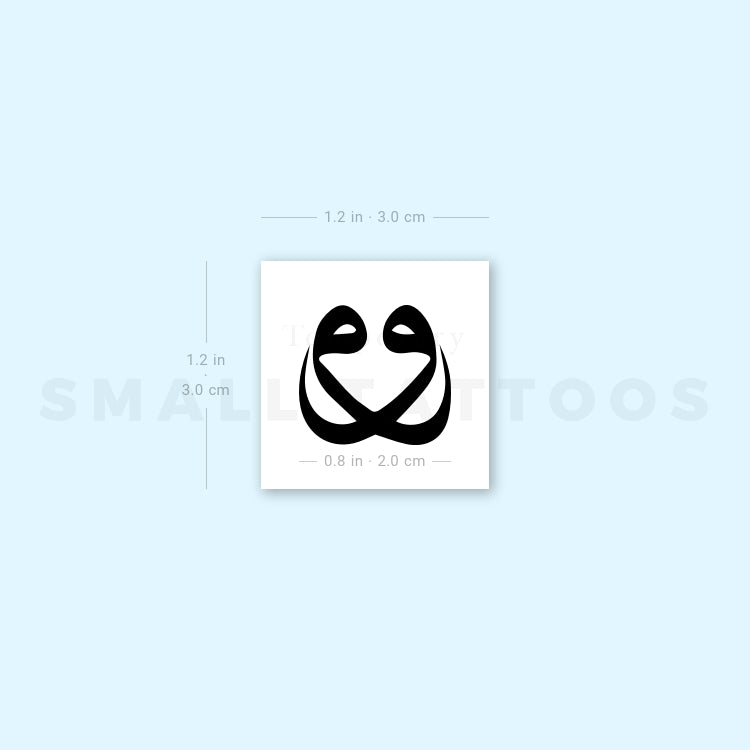 Double Arabic Waw Temporary Tattoo (Set of 3)