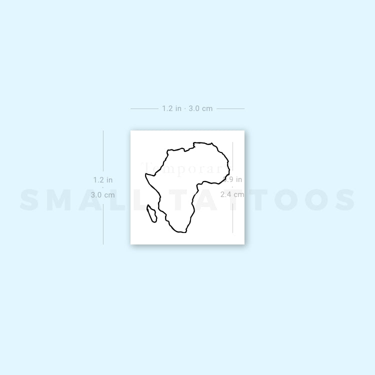 Africa Map Temporary Tattoo (Set of 3)