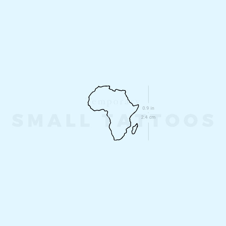 Africa Map Temporary Tattoo (Set of 3)