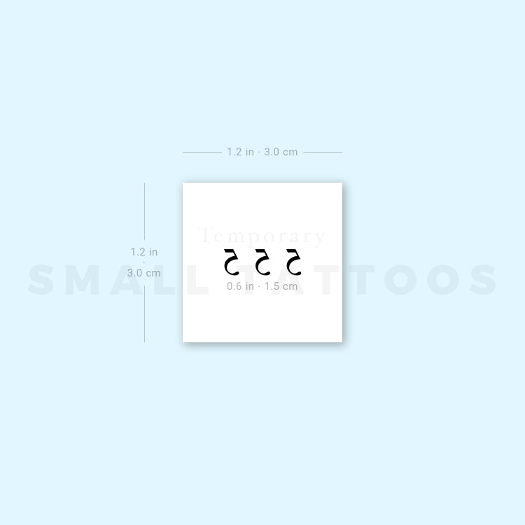 Small 555 Angel Number Temporary Tattoo (Set of 3)