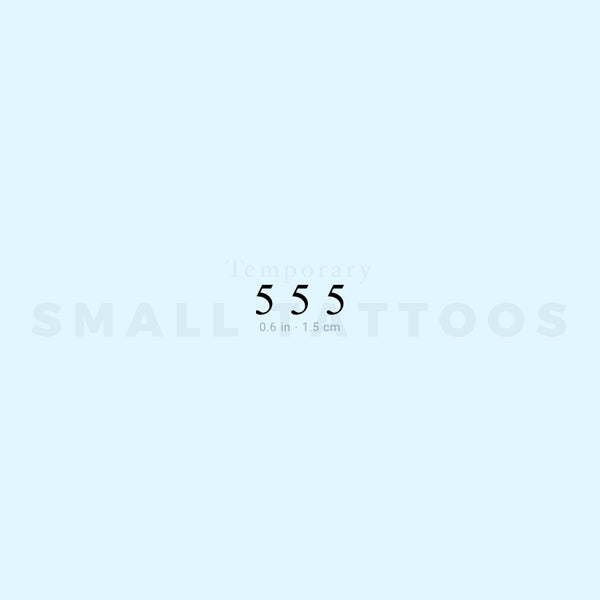 Small 555 Angel Number Temporary Tattoo (Set of 3)