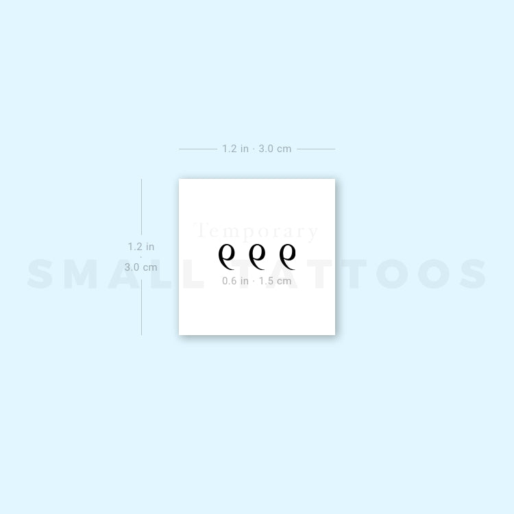 Small 999 Angel Number Temporary Tattoo (Set of 3)