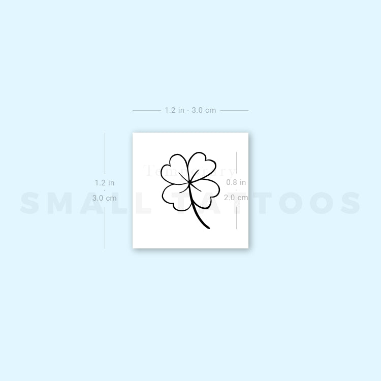 Fine Line Four Leaf Clover Temporary Tattoo (Set of 3)