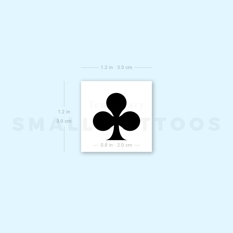 Clubs Suit Temporary Tattoo (Set of 3)