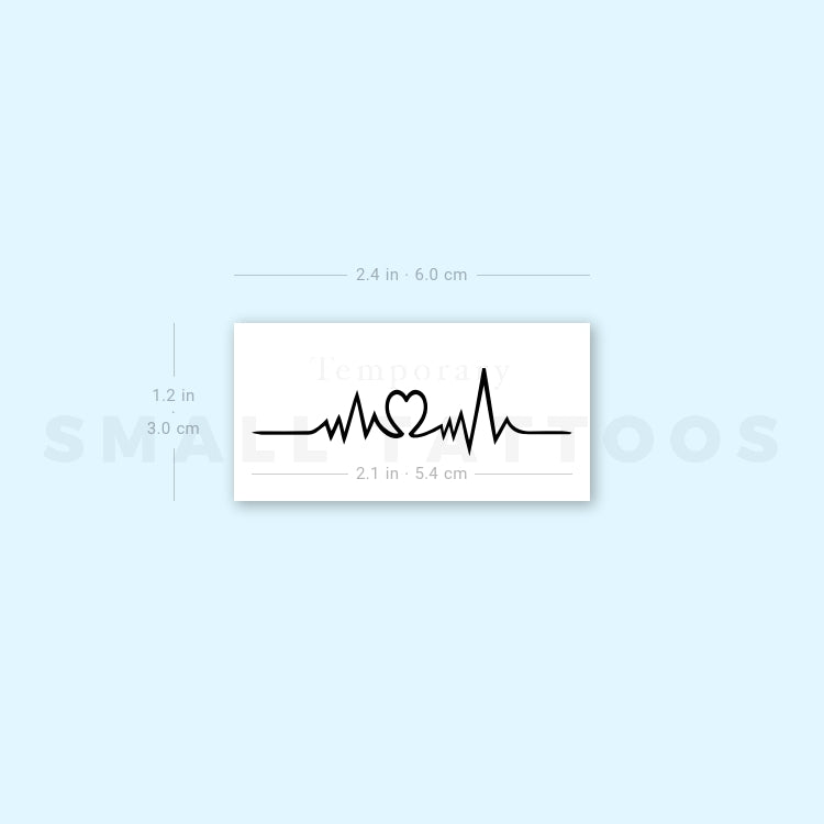 Love Heartbeat Temporary Tattoo (Set of 3)