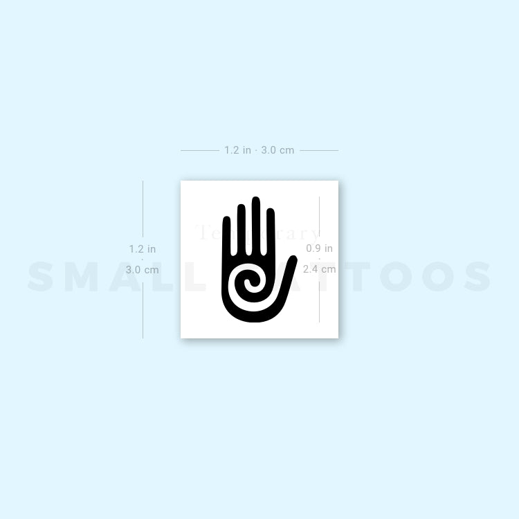 Hopi Hand Temporary Tattoo (Set of 3) Small Tattoos