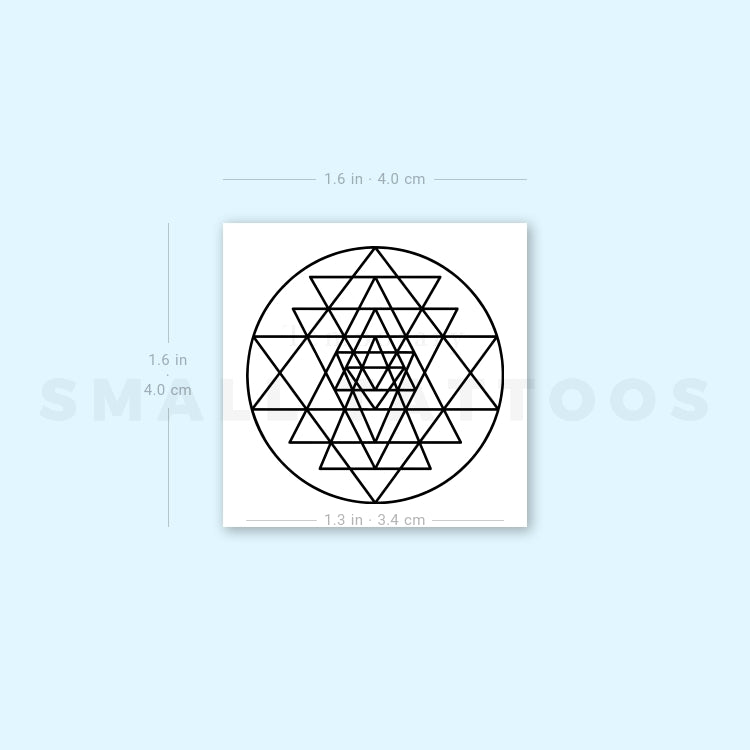 Tatuaje temporal de Sri Yantra (juego de 3)