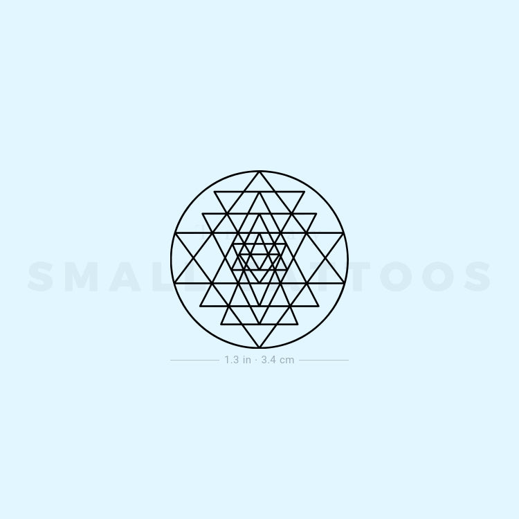Tatuaje temporal de Sri Yantra (juego de 3)