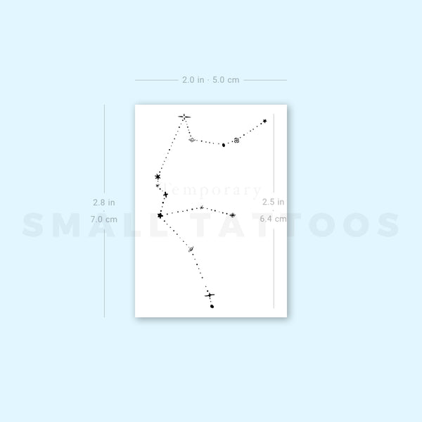 Minimalist Aquarius Constellation Temporary Tattoo by Puntuak (Set of 3)