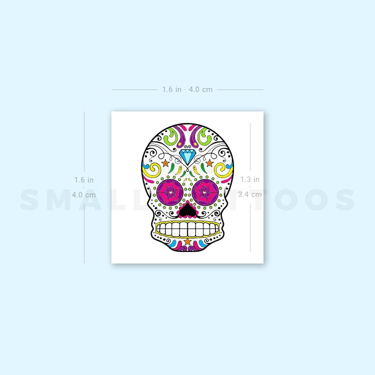 Sugar Skull Temporary Tattoo (Set of 3) – Small Tattoos