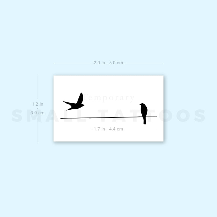 Birds On A Wire Temporary Tattoo (Set of 3)