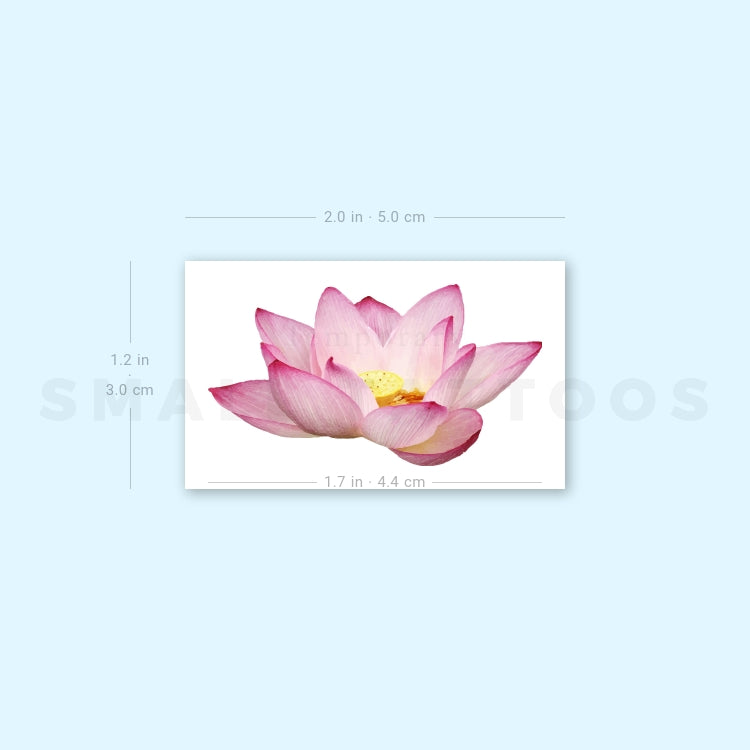 Realistic Pink Lotus Temporary Tattoo (Set of 3)