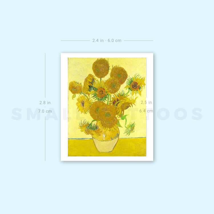 Van Gogh's Sunflower Temporary Tattoo (Set of 3)