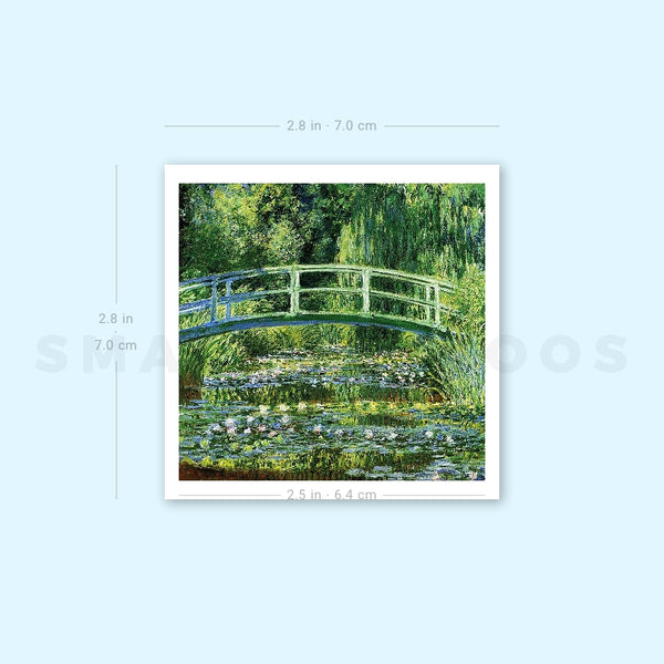 Water Lilies and Japanese Bridge Temporary Tattoo (Set of 3)