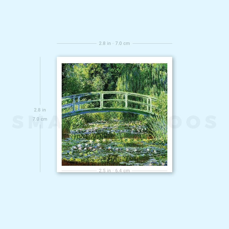 Water Lilies and Japanese Bridge Temporary Tattoo (Set of 3)
