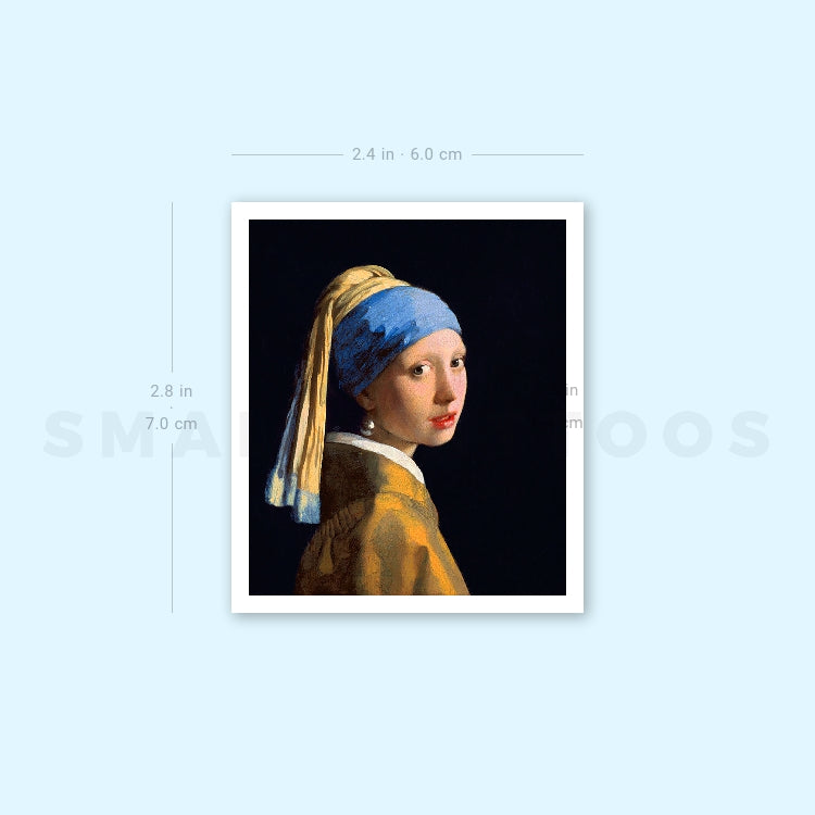 Girl With A Pearl Earring Temporary Tattoo (Set of 3)
