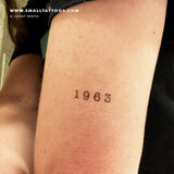 1963 Birth Year Temporary Tattoo (Set of 3)