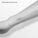 1980 Birth Year Temporary Tattoo (Set of 3)