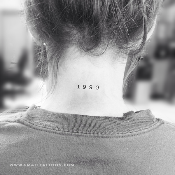 1990 Birth Year Temporary Tattoo (Set of 3) – Small Tattoos