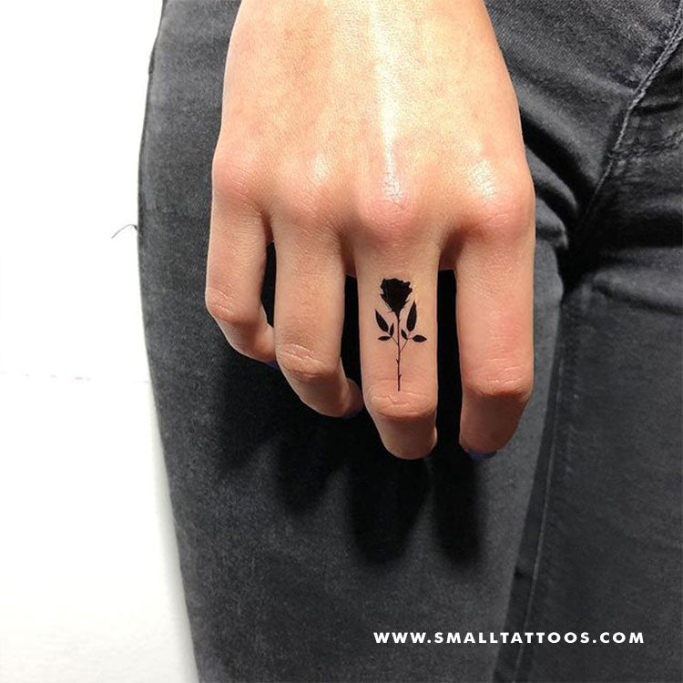 Tatuaje temporal de rosa negra de 1991.ink (juego de 3)