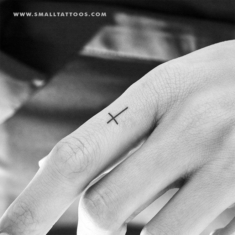 Tatuaje temporal de cruz minimalista pequeña (juego de 3)