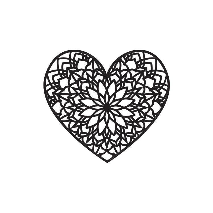 Mandala Heart Temporary Tattoo (Set of 2)