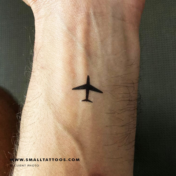 Tatuaje temporal de avión pequeño (juego de 3)