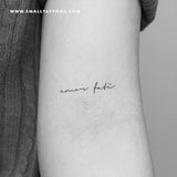 Handwritten Font Amor Fati Temporary Tattoo (Set of 3)
