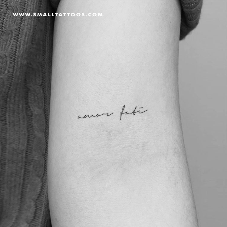 Handwritten Font Amor Fati Temporary Tattoo (Set of 3)