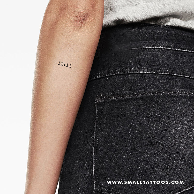Tatuaje temporal del número angelical 11:11 (juego de 3)