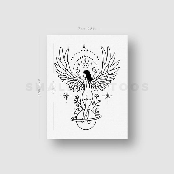 Angel Woman Temporary Tattoo by Tukoi (Set of 3)