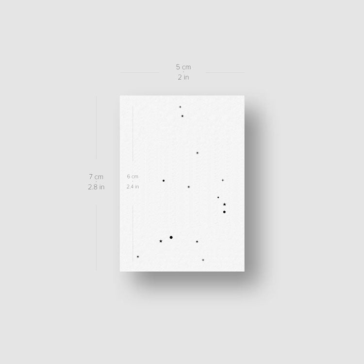 Minimalist Aquarius Constellation Temporary Tattoo (Set of 3)