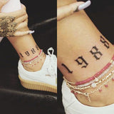 Rihanna's 1988 Birth Year Temporary Tattoo (Set of 3)