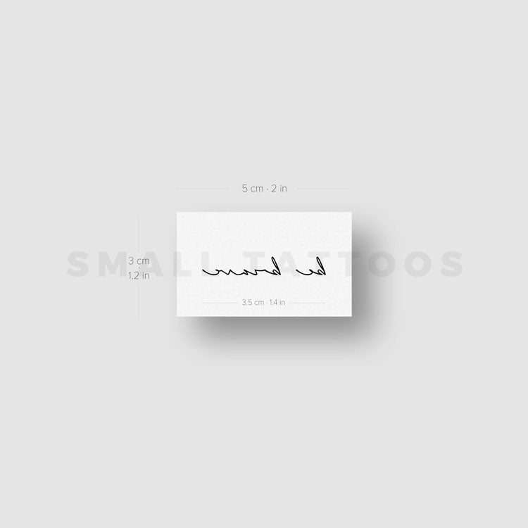 Handwritten 'Be Brave' Temporary Tattoo (Set of 3)