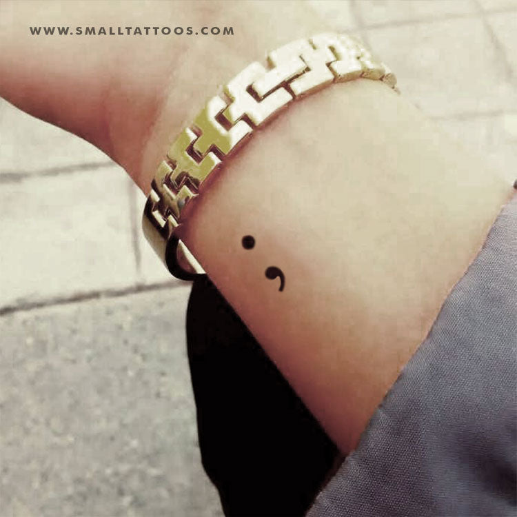Semicolon Temporary Tattoo (Set of 3) Small Tattoos