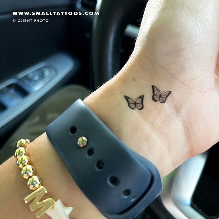 Tatuaje temporal de dos mariposas (juego de 3)
