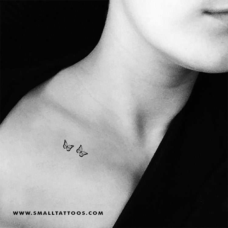 Tatuaje temporal de dos mariposas (juego de 3)
