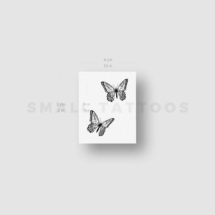 Tatuaje temporal de pareja de mariposas (juego de 3)