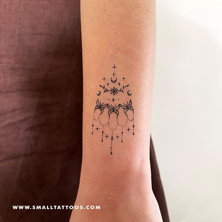 Tatuaje temporal de mariposa en la muñeca de Tukoi (juego de 3)