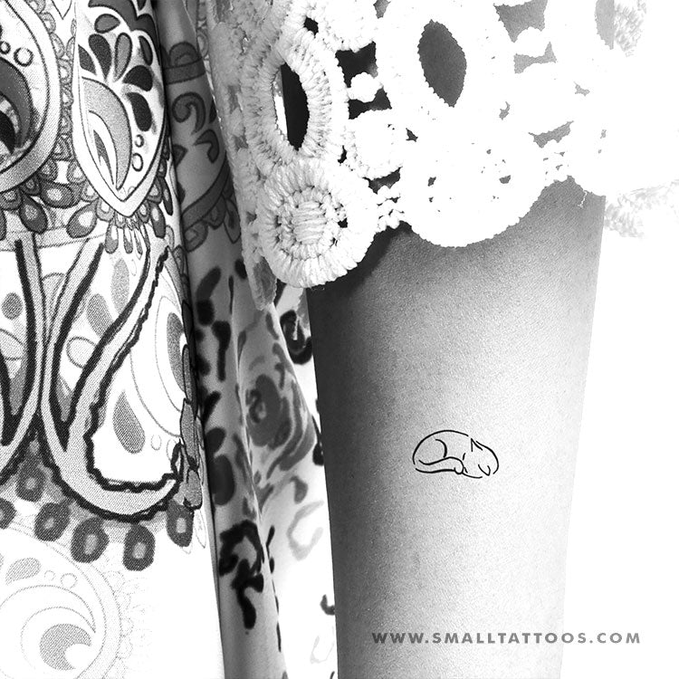 Tatuaje temporal de gato dormilón (juego de 3)