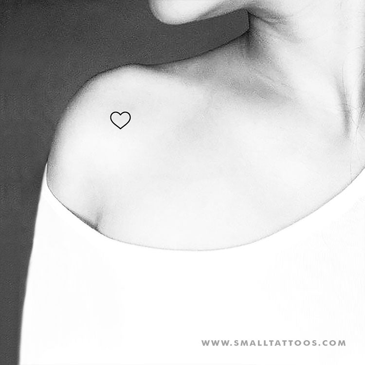 Small Heart Outline Temporary Tattoo (Set of 3)