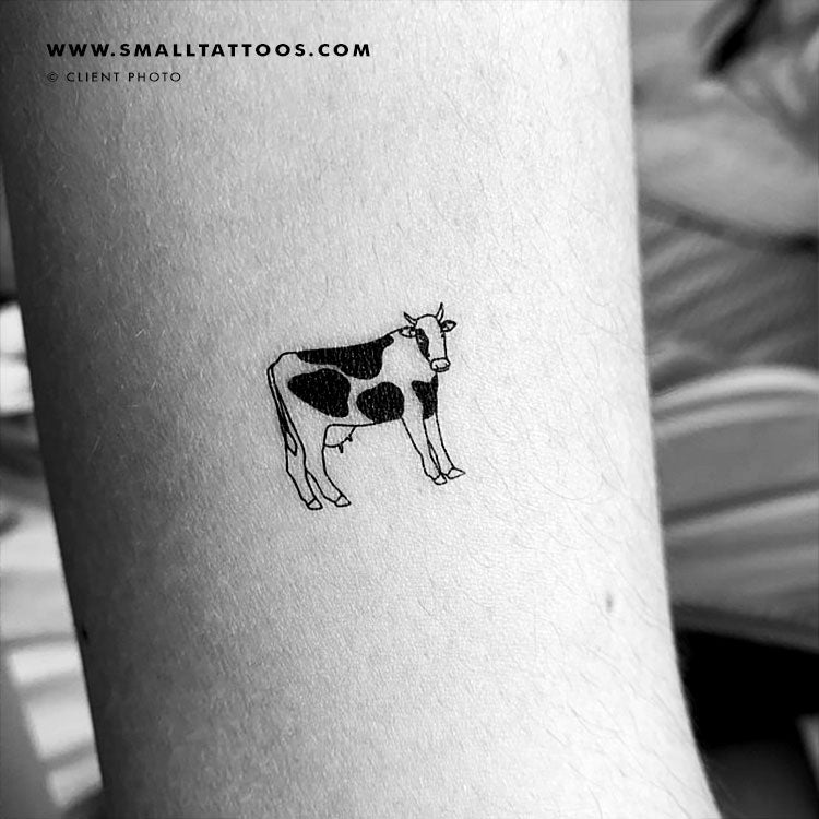 Minimalist Cow Temporary Tattoo (Set of 3) Small Tattoos