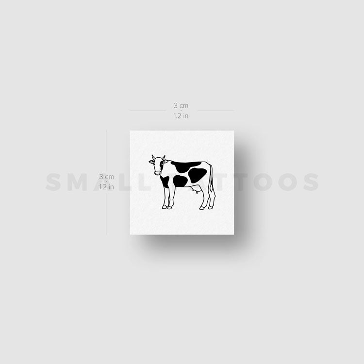 Minimalist Cow Temporary Tattoo (Set of 3) – Small Tattoos