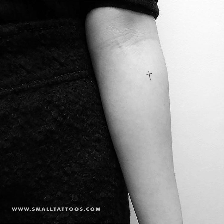 Tatuaje temporal de cruz minimalista pequeña (juego de 3)