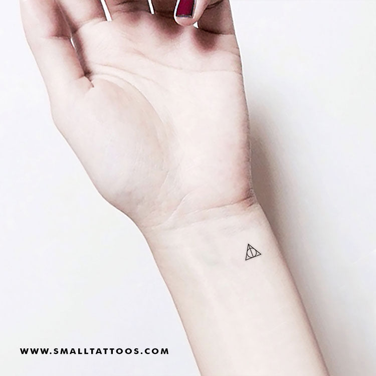 Tatuaje temporal pequeño de las Reliquias de la Muerte (juego de 3)