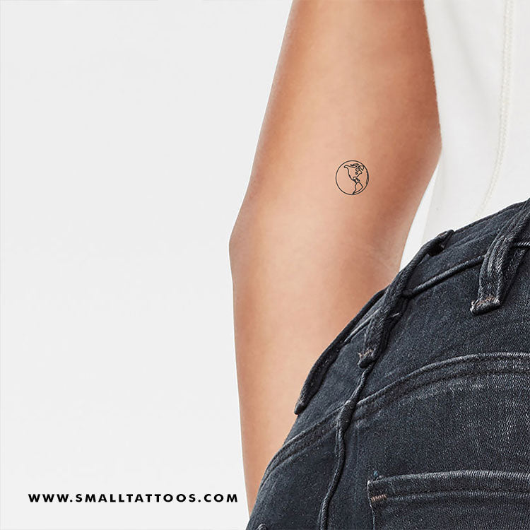 Small Planet Earth (America) Temporary Tattoo (Set of 3)