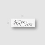 Elephant Family Temporary Tattoo (Set of 3)