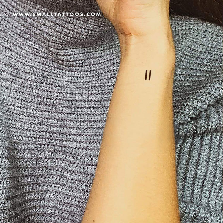 Tatuaje temporal del signo igual (juego de 3)