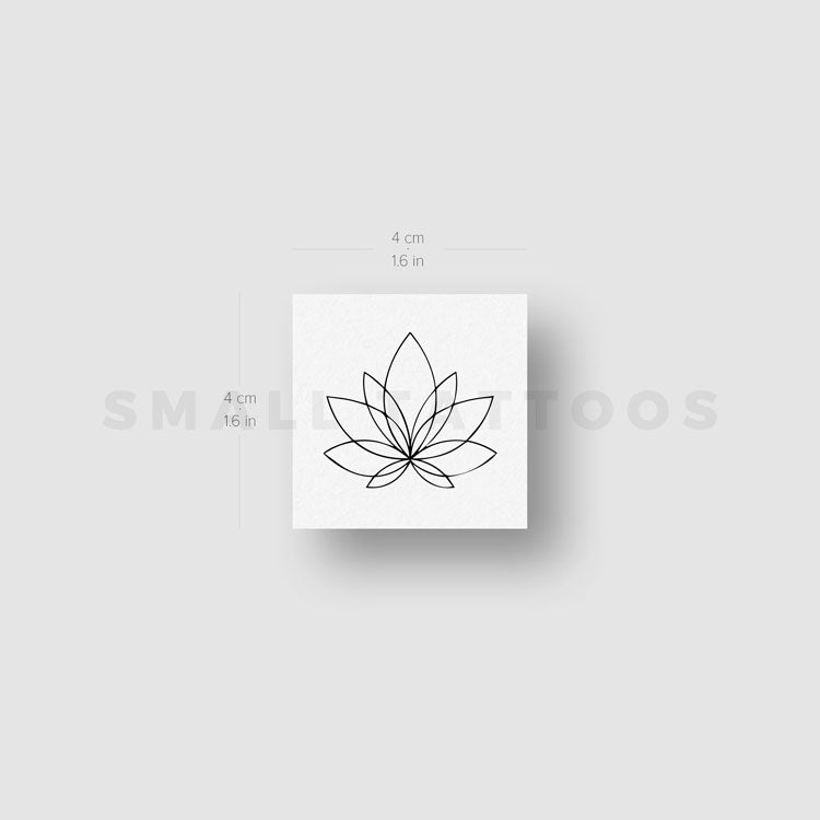 Fine Line Lotus Flower Temporary Tattoo (Set of 3)