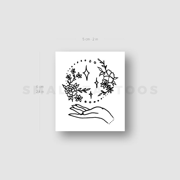 Flower Hand Temporary Tattoo by Tukoi (Set of 3)
